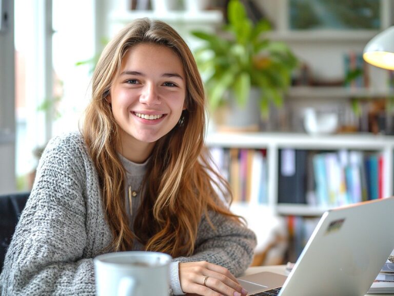 Studentka u notebooku